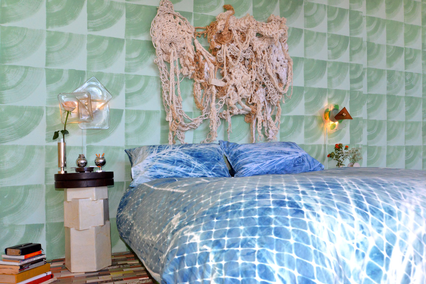 Melissa Chhan, Queen Size Comforter and Pillowcases, Unique hand made cyanotype print on bedding