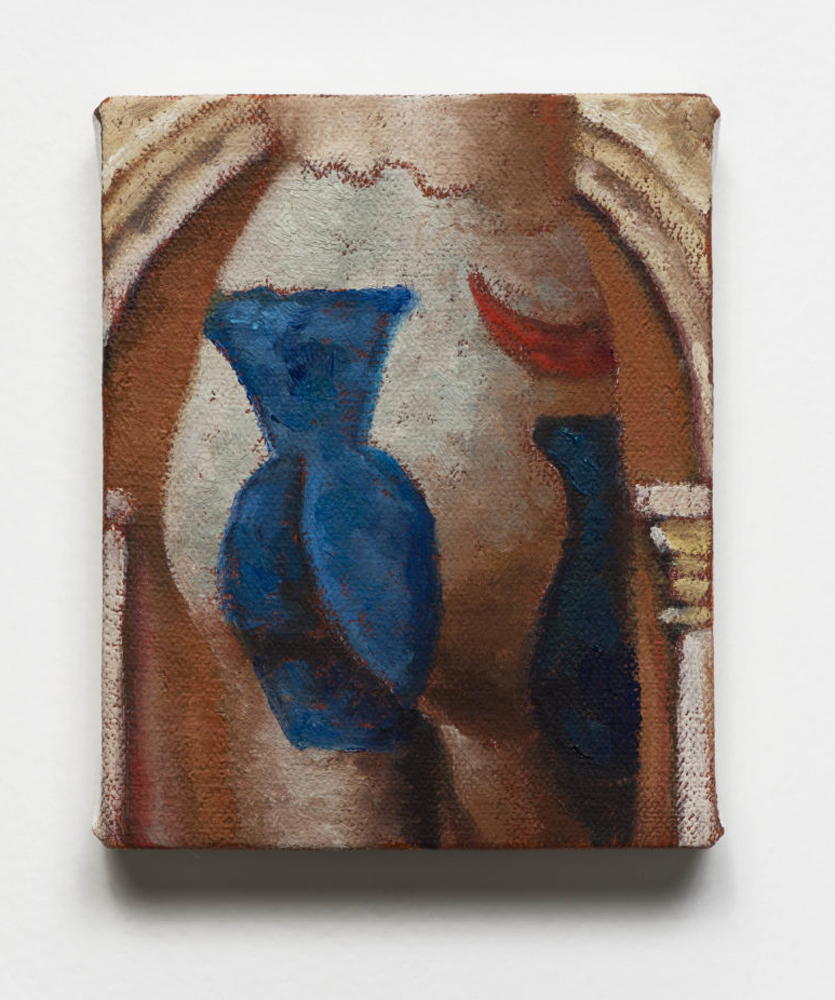 Alison Blickle, Small Moon Tights, 2018, oil on canvas, 5 x 4 inches