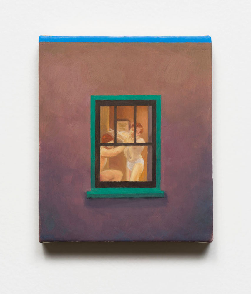 Laura Krifka, Neighbors, 2018, oil on canvas on panel, 5 x 4.25 inches