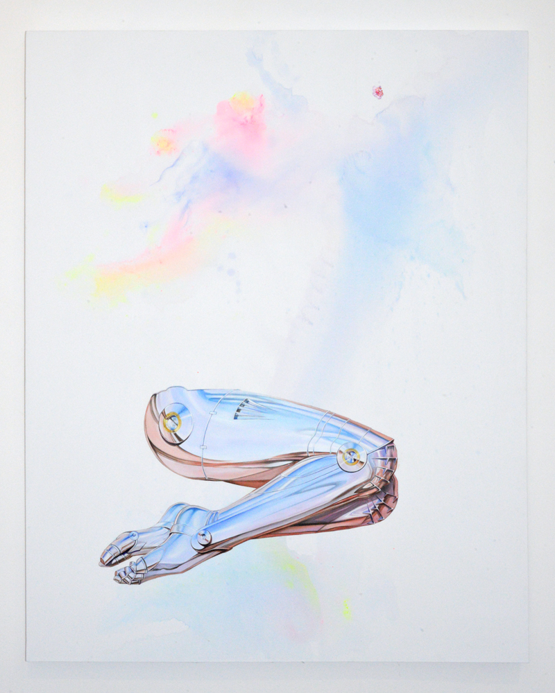 Dani Tull, Uncanny Valley (legs 1, Sorayama), 2017, Oil and acrylic on canvas, 54 x 42 inches