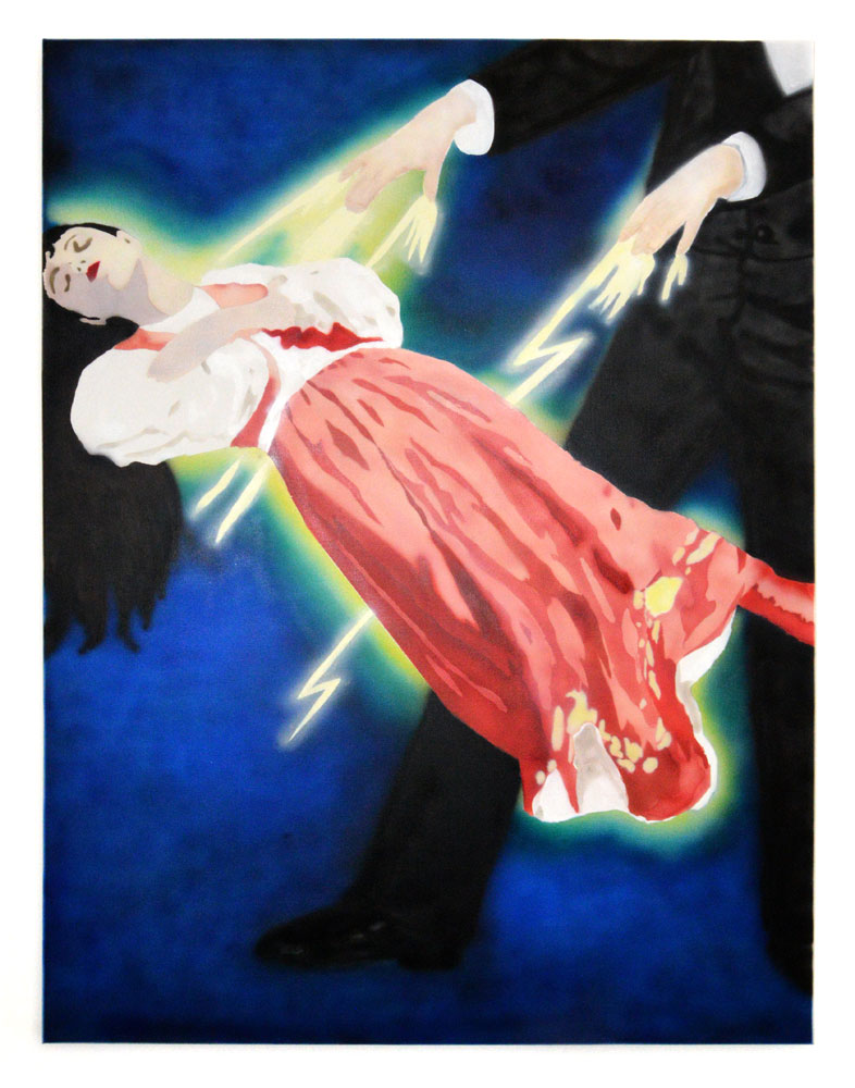 Laura Watters, American Nostradamus, 2019, Airbrush on canvas, 36 x 48 inches