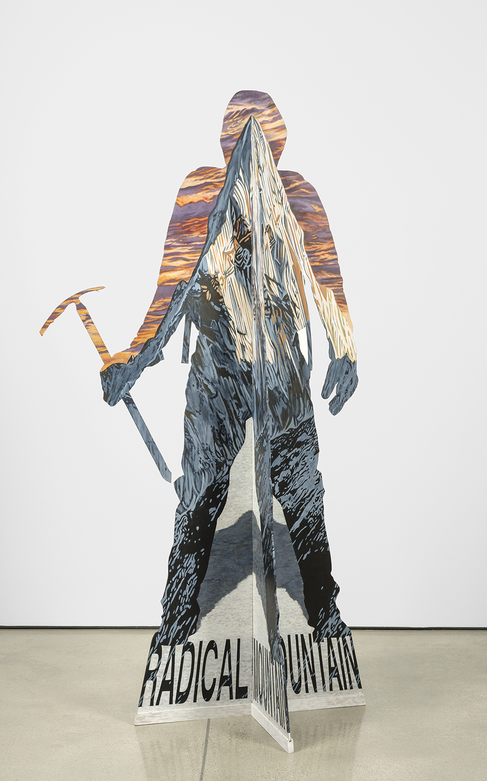 Daniel Hawkins, Embrace the Mountain, 2020, Acrylic on wood, 81 x 42 x 31 inches, Photography: Chris Young