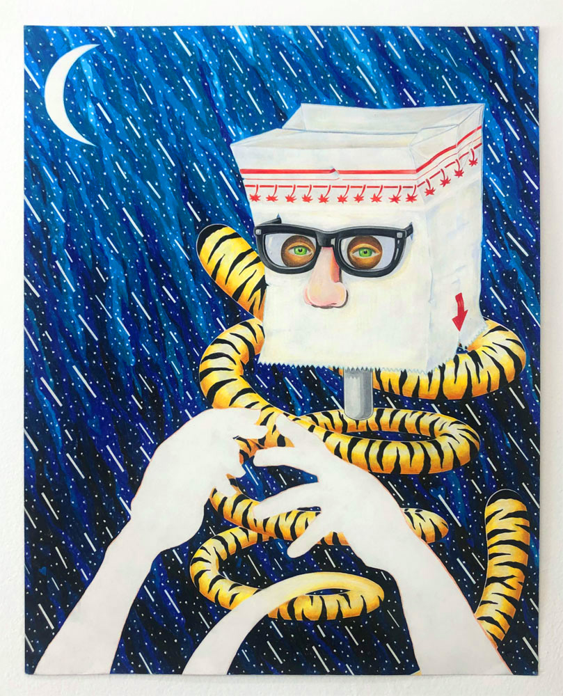Doug Crocco, Out of My Skull (Animal Style), 2008 color pencil on paper, 24 x 19 inches