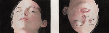 Andrew Hahn, Unfinished Girl #39, 2005, Watercolor on paper, 5 x 7 inches each