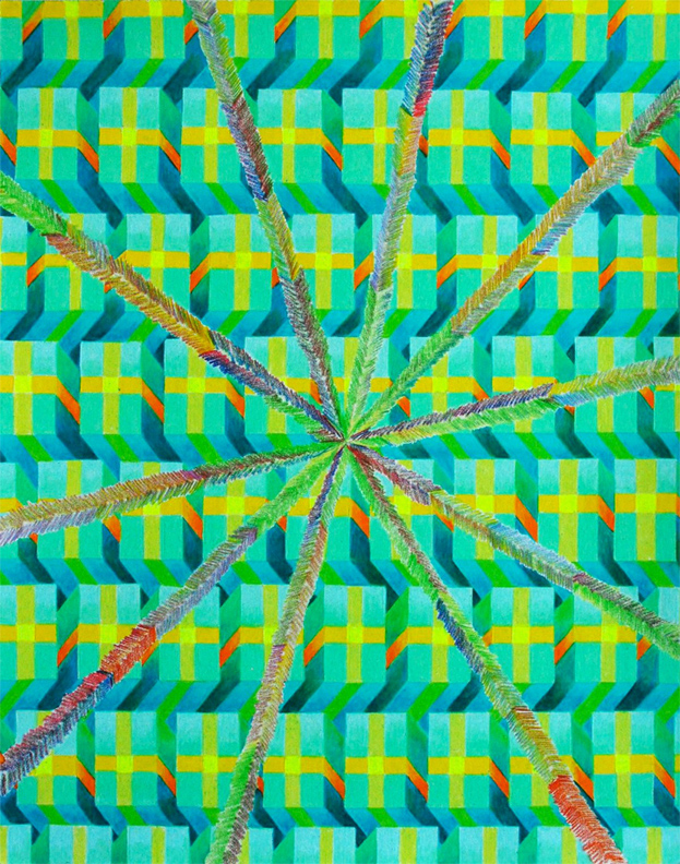 Doug Crocco. Life Circuit, 2010, Color pencil on paper, 14 x 11 inches
