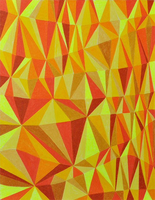 Doug Crocco, An Algorithm for Fire, 2010. Color pencil on paper, 14 x 11 inches